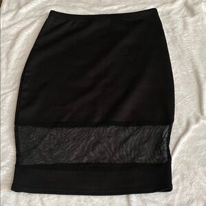 BONGO Black Pencil Skirt with Sheer Panel